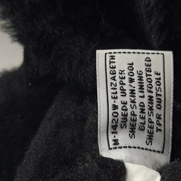 BearPaw Black Suede Slip On Boots with Sheep Skin Lining - Picture 10 of 11